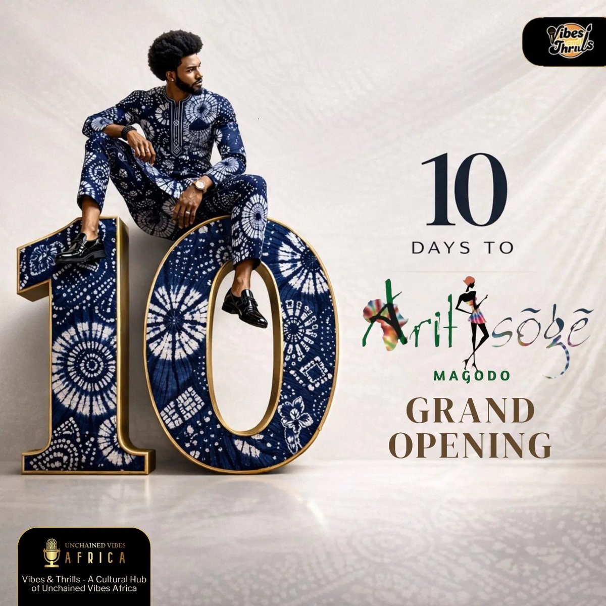 VThrillshub's tweet image. The countdown is ON. 10 days to go…
Aritsôgê Magodo Grand Opening.

Get ready for bold Afrocentric vibes, statement pieces, and style.

Vibes &amp;amp; Thrills Hub, 7b Adenike Ogunye, Magodo Phase 2.

Be there.

#Aritsoge #Countdown #GrandOpening #African #ExplorePage