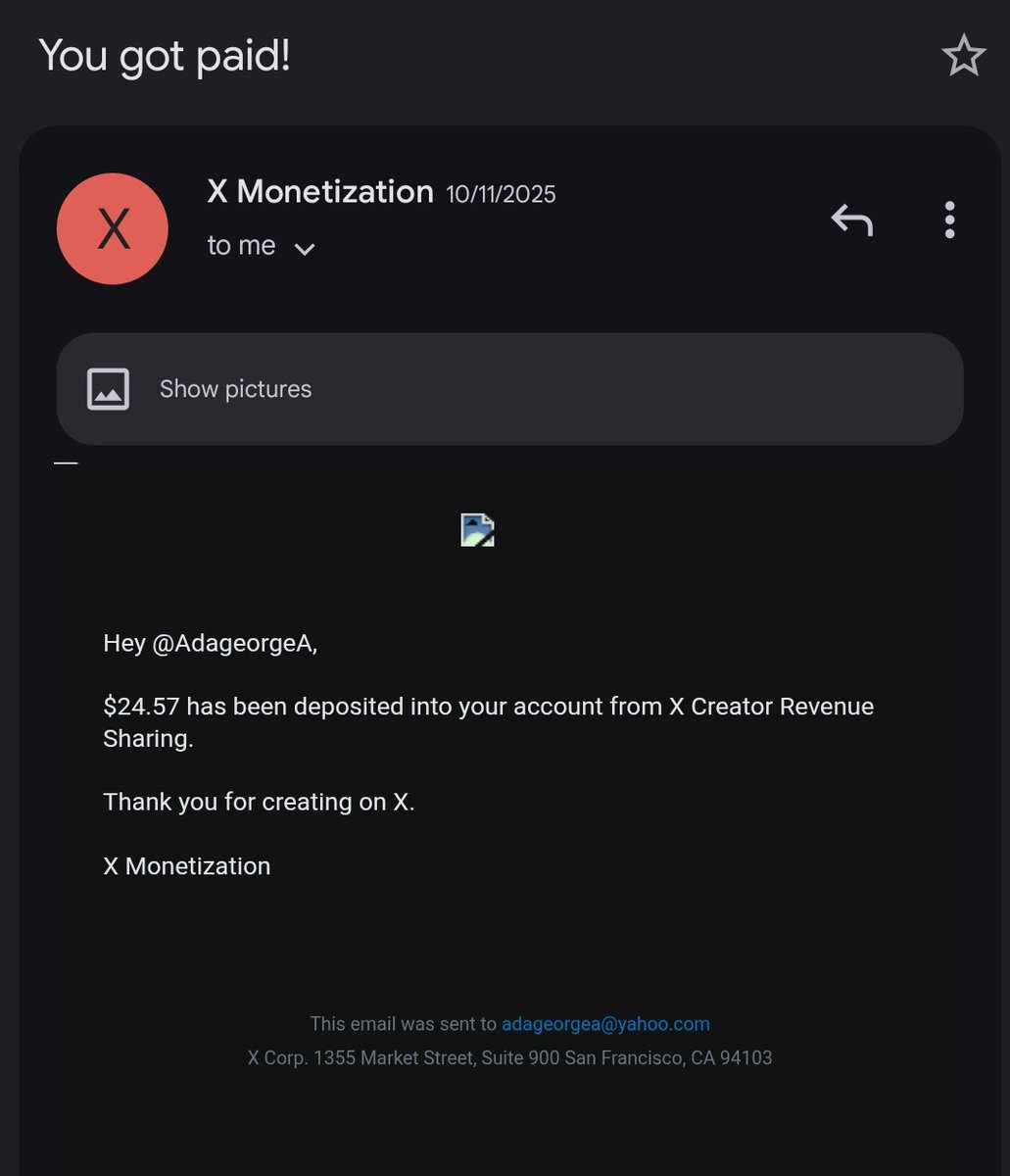 AdageorgeA's tweet photo. My first pay out 
Check the date .. 

24 dollar https://t.co/GAJnVUxykt