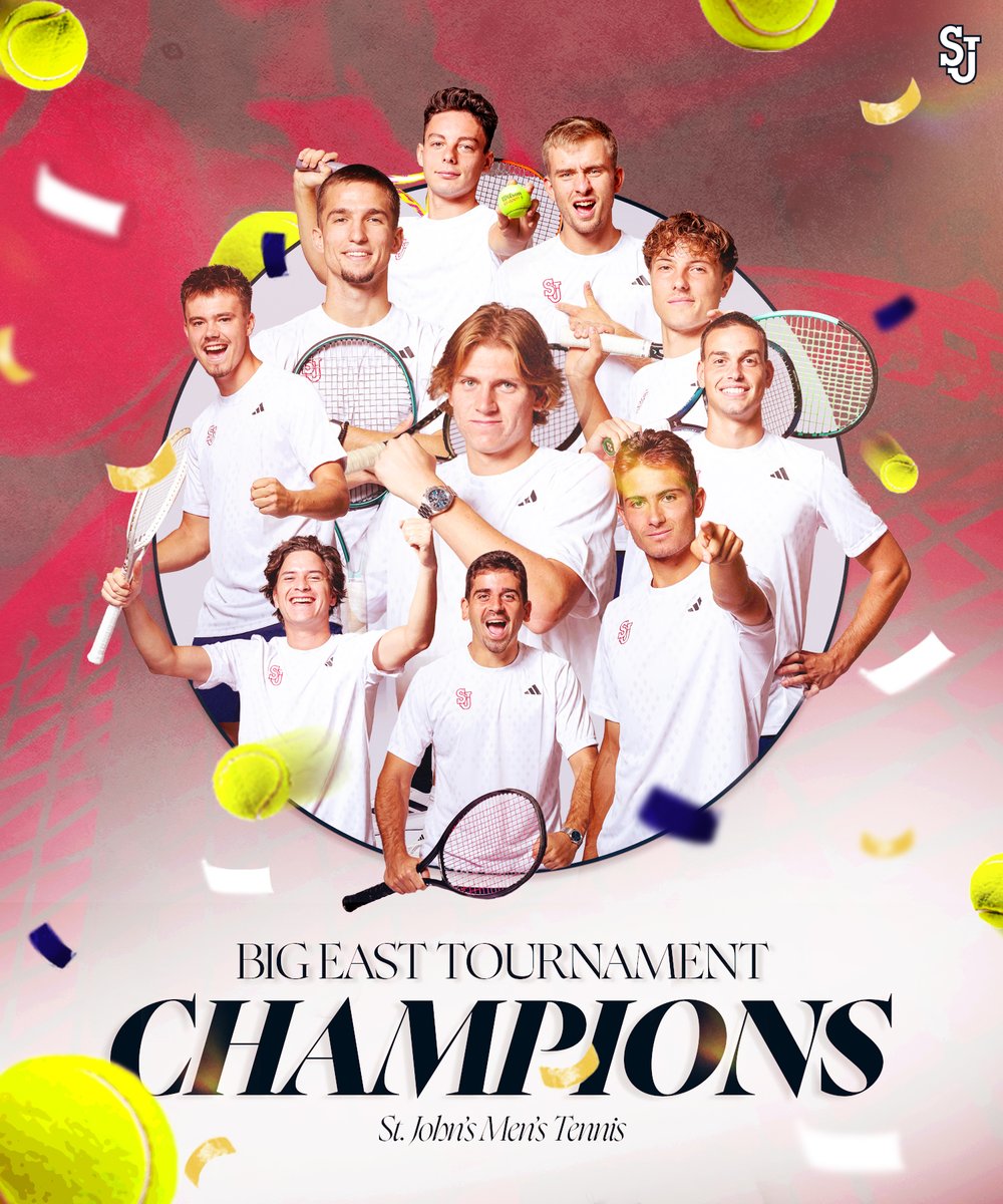 StJohnsMTennis's tweet photo. BACK-TO-BACK BIG EAST CHAMPIONS 🏆

#RedStorm https://t.co/FKQiM5Zafe