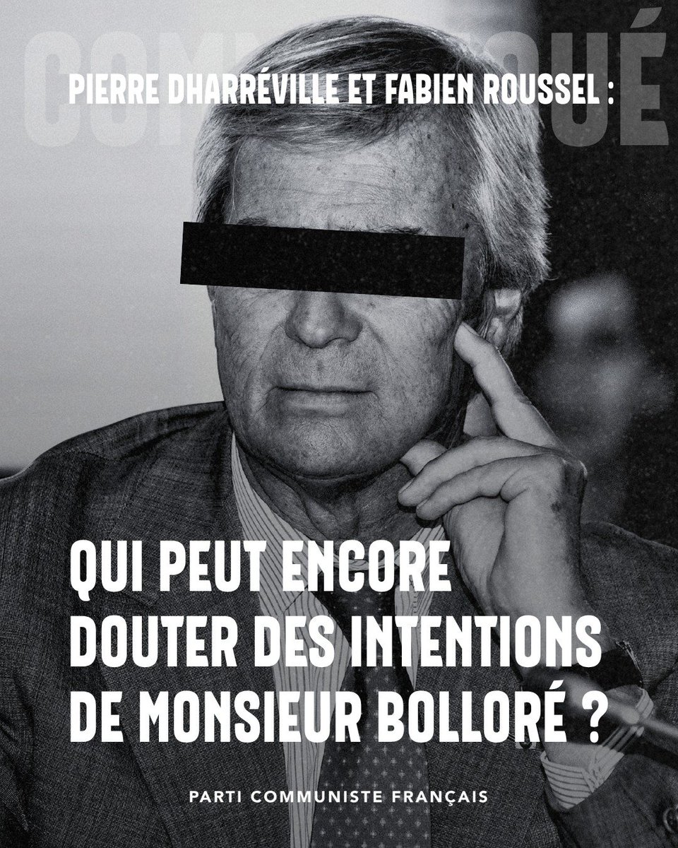 🚩 Personne n'est dupe des intentions de Vincent Bolloré !

<a href="/pdharreville/">Pierre Dharréville</a> et <a href="/Fabien_Roussel/">Fabien Roussel</a> dénoncent la décision de Vincent Bolloré d’écarter Olivier Nora des Editions Grasset, qui constitue une offensive grave contre une maison emblématique de l’édition.