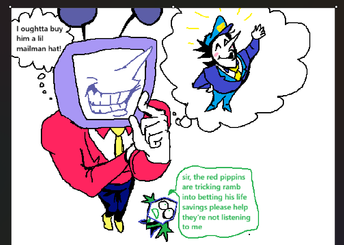 Practicing some perspectiv- ew what’s that green thing down there?? #tenna #tennadeltarune #spamtenna #spamton #spamtongspamton #battat