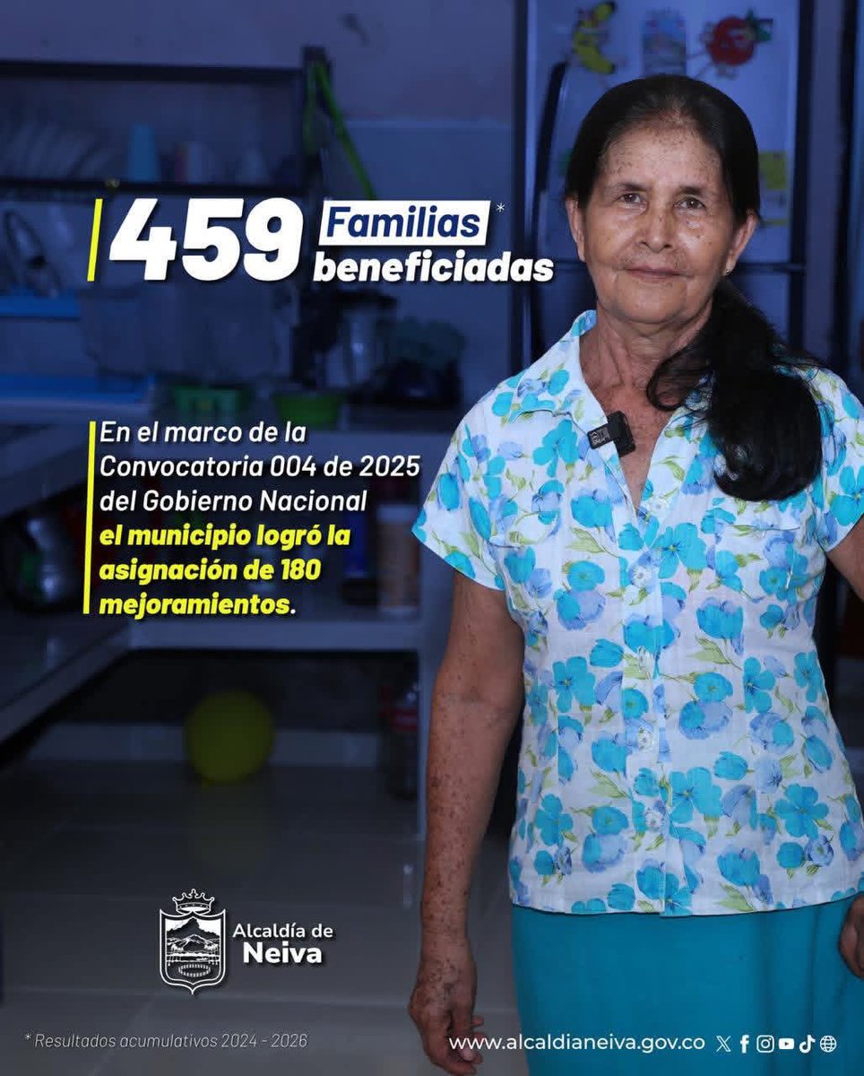 MarkVictoriaT's tweet photo. Neiva, líder en mejoramientos de vivienda 🏡

Bajo el liderazgo del alcalde Germán Casagua Bonilla, se han gestionado +$8.000 millones para beneficiar a 459 familias.

¡Seguimos construyendo bienestar!

#Neiva #SecretaríaDeViviendaYHábitat #AlcaldíaDeNeiva https://t.co/exfunOcm27