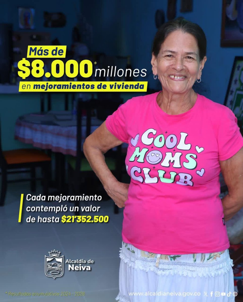MarkVictoriaT's tweet photo. Neiva, líder en mejoramientos de vivienda 🏡

Bajo el liderazgo del alcalde Germán Casagua Bonilla, se han gestionado +$8.000 millones para beneficiar a 459 familias.

¡Seguimos construyendo bienestar!

#Neiva #SecretaríaDeViviendaYHábitat #AlcaldíaDeNeiva https://t.co/exfunOcm27