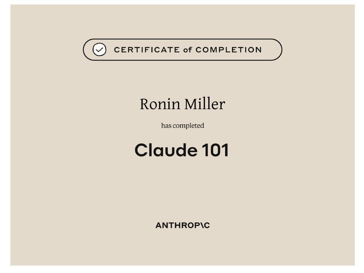 DeRonin_'s tweet image. If I had one weekend to master Claude, I'd start here:

Stop bookmarking 50 guides you'll never read. These are the only ones that matter:

Claude 101 (start here):
anthropic.skilljar.com/claude-101

Claude Code 101:
anthropic.skilljar.com/claude-code-101

Claude Code in Action:
anthropic.skilljar.com/claude-code-in…