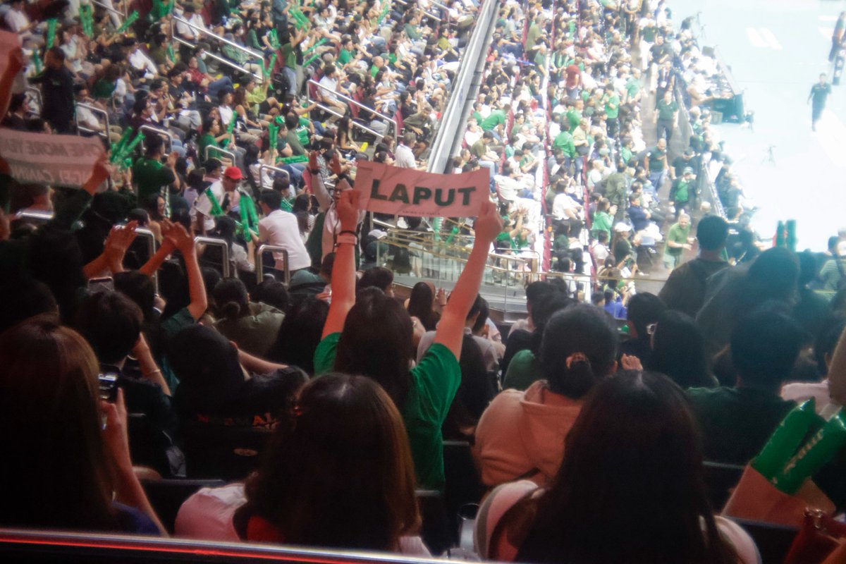 saint_fyodor's tweet photo. Aside from the players, the best part of the games are the fans; and we showed up 💚🏐 https://t.co/IlY5y8x9Rm