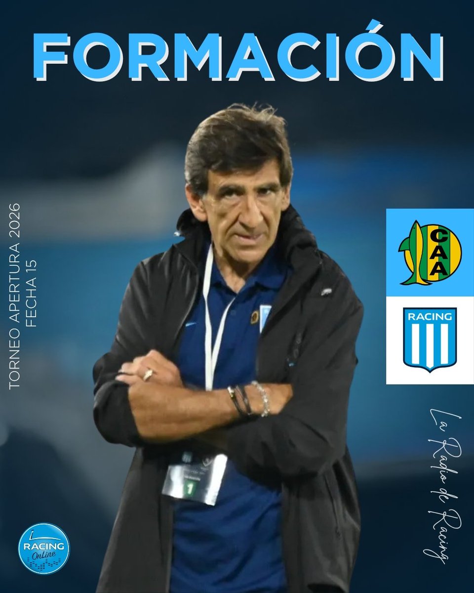 RacingOnline2's tweet image. ¡ASÍ VA #RACING! ✅

La formación que eligió Gustavo Costas para visitar a #Aldosivi por la 15ª fecha del Torneo Apertura 📋

¡Vamos, Academia! 👊🏻
