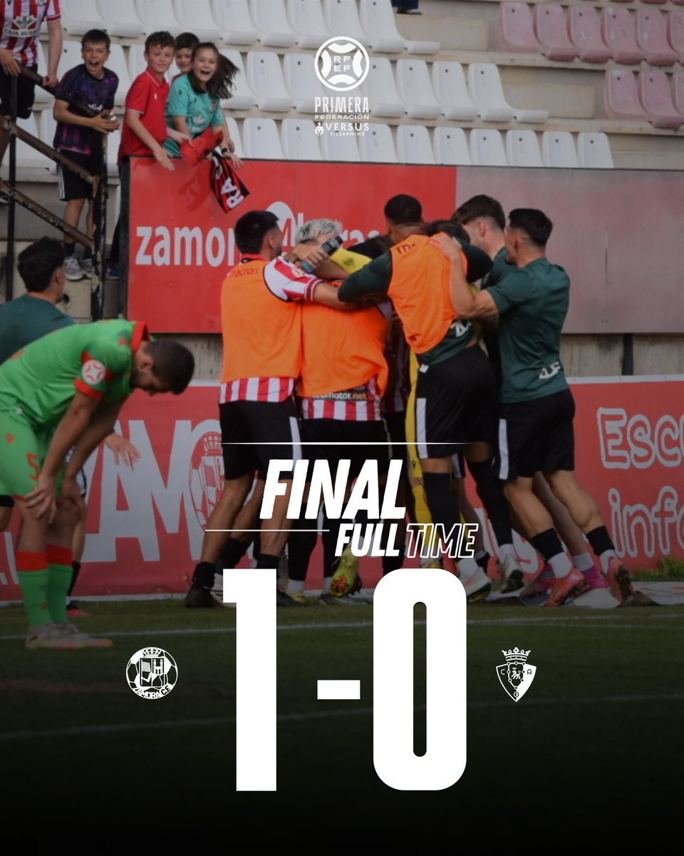 JORNADA 33⚽️| 

⏰ | 90’ | FINAAAAL FINAAAAL FINAAAAL DEL PARTIDOOO

<a href="/ZCFoficial/">Zamora CF</a> 1 🆚 0 <a href="/Osasuna_Tajonar/">Tajonar</a> 

💥 Primera Federación

🏟 Ruta de la Plata  

#VamosMiZamora