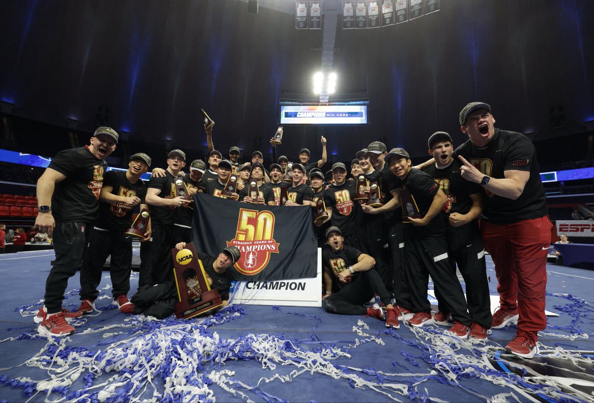 StanfordMGym's tweet photo. THE CHAMPS ARE COMING HOME! 🛩️

Join us outside Maples Pavilion at 4:30 p.m and let’s celebrate our latest national title and 50 years of NCAA Champions together! 

#GoStanford https://t.co/WmRH4y19BD