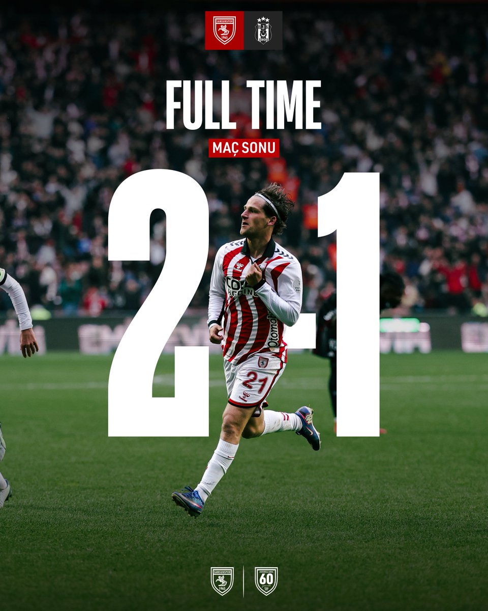 ⏱️ 90+7' :  Maç bitti!

Samsunspor 2 - 1 Beşiktaş

#Samsunspor #AtatürklüArma #SAMvBJK