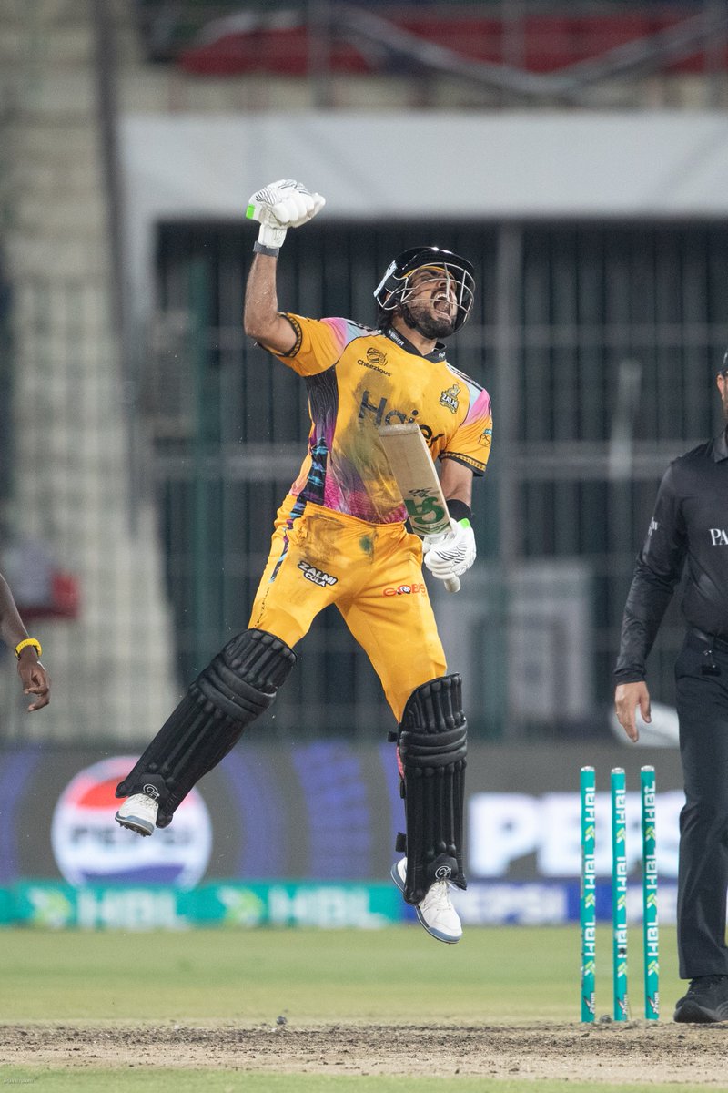 thePSLt20's tweet image. Sweat. Grit. Determination. 

Babar's celebration after that tremendous century had all the emotions 🤩

#HBLPSL11 |#NewEra | #PZvQG