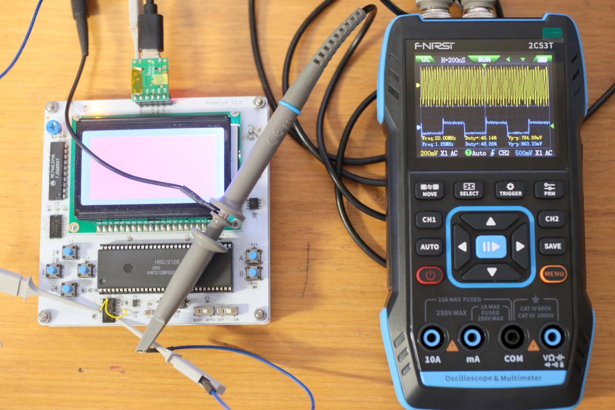 DYImyCom's tweet image. 長年使ってたHPのオシロが壊れたので、ハンディオシロ2C53Tを買った😋
長時間表示する設定した時に、トリガが設定した通りにかからないバグみたいな現象があるけど、それ以外はまぁまぁ使えるようだ😅
diymycom.pythonanywhere.com/games
#電子工作 #マイコン #BASIC #レトロゲーム