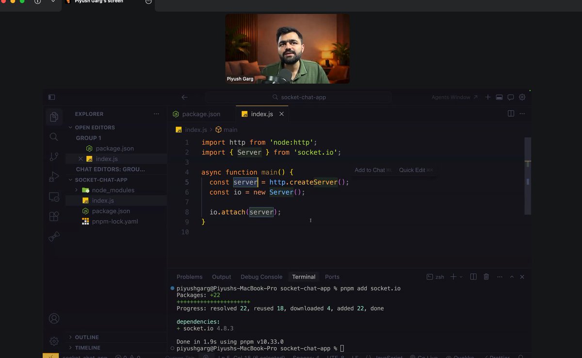 hapawatbhupendr's tweet image. Web Sockets Pro Max session by @piyushgarg_dev 🔥 Theory + Application based learning

@ChaiCodeHQ @Hiteshdotcom @nirudhuuu 

#chaicode #webdevelopment