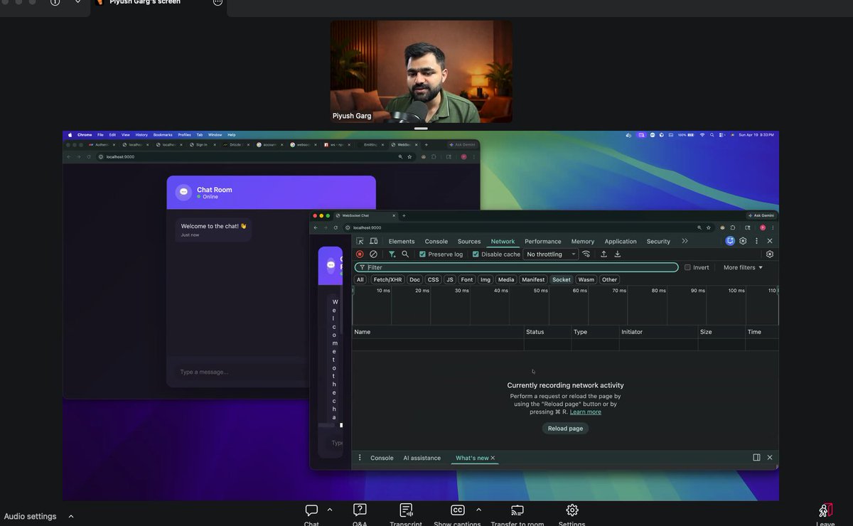 hapawatbhupendr's tweet image. Web Sockets Pro Max session by @piyushgarg_dev 🔥 Theory + Application based learning

@ChaiCodeHQ @Hiteshdotcom @nirudhuuu 

#chaicode #webdevelopment