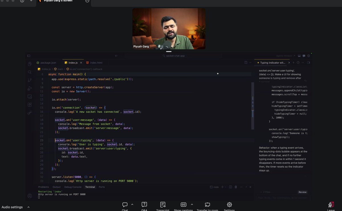 hapawatbhupendr's tweet image. Web Sockets Pro Max session by @piyushgarg_dev 🔥 Theory + Application based learning

@ChaiCodeHQ @Hiteshdotcom @nirudhuuu 

#chaicode #webdevelopment