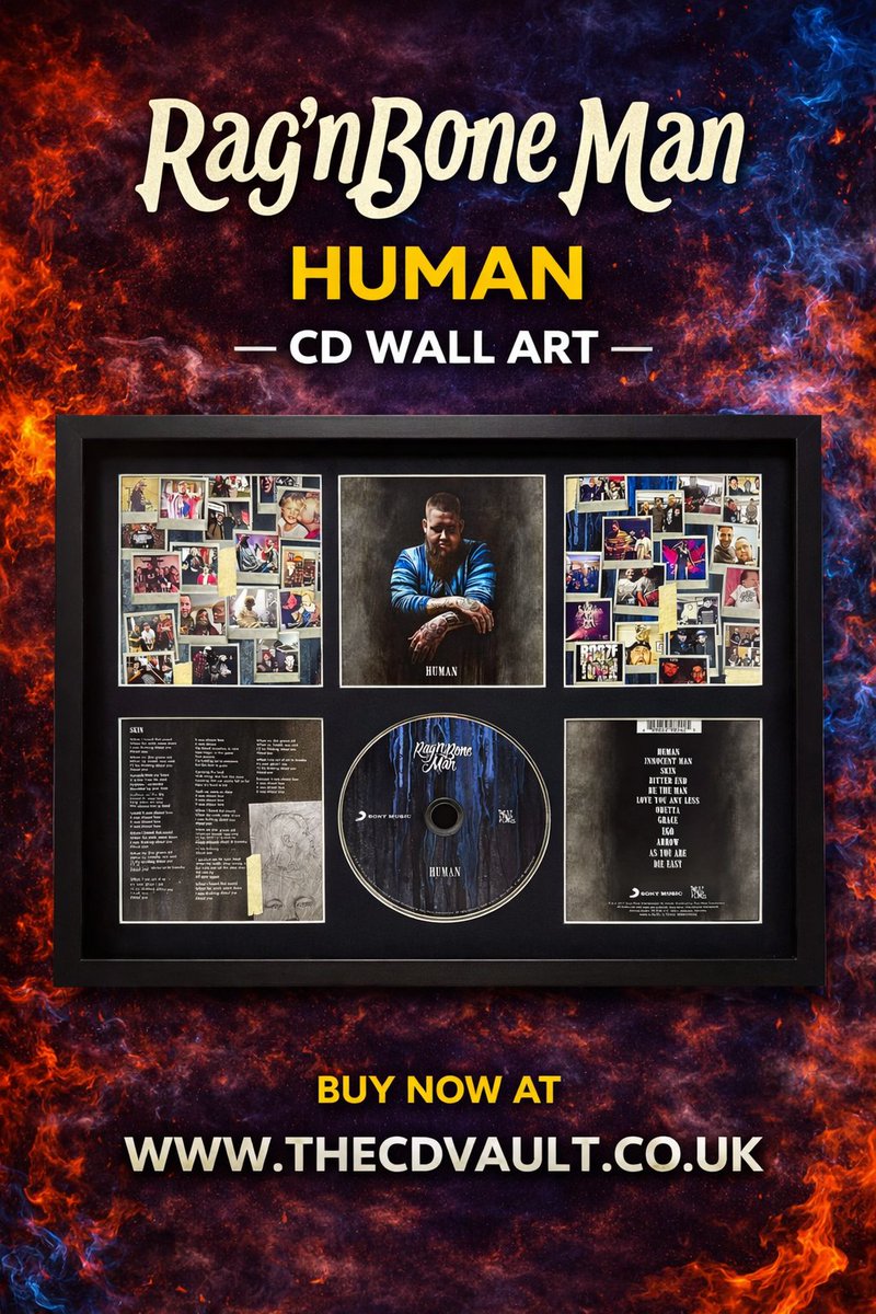 TheCDVaultUK's tweet image. 232. Rag’n’Bone Man – Human – Retro Mounted CD Wall Display
Available now at thecdvault.co.uk
#RAGNBONEMAN #MUSIC #HUMAN #LIVEMUSIC #SINGER
