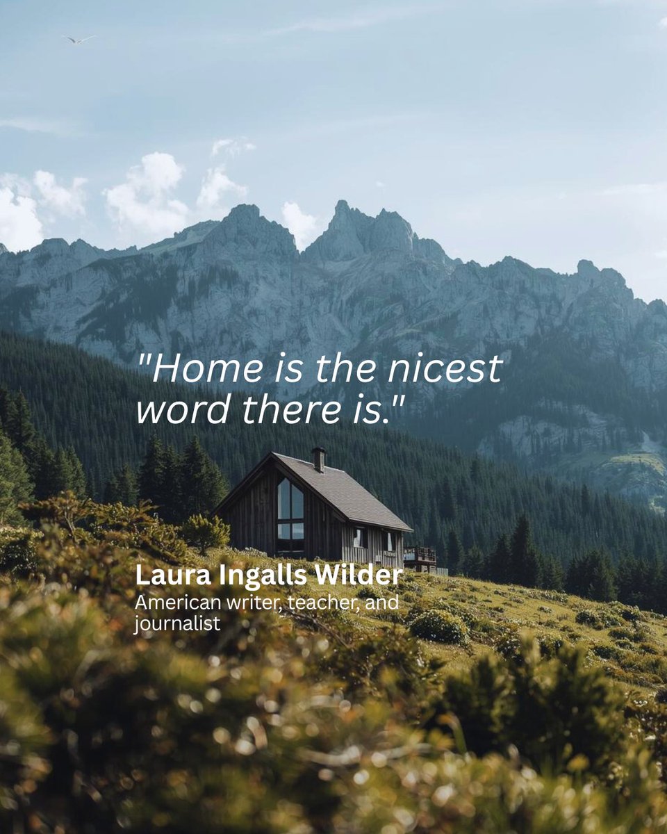allinorman's tweet image. "Home is the nicest word there is." 
― Laura Ingalls Wilder 📖

#HomeSweetHome 🏡 #QuoteOfTheDay 💬 #FamilyFirst #WordsToLiveBy #Requotes #LauraIngallsWilder