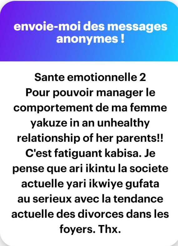 Sir_Umuhirwaa2's tweet photo. " Pour pouvoir manager le comportement de ma femme yakuze in an unhealthy..." 

#18hTea https://t.co/gBAOOc8c4k