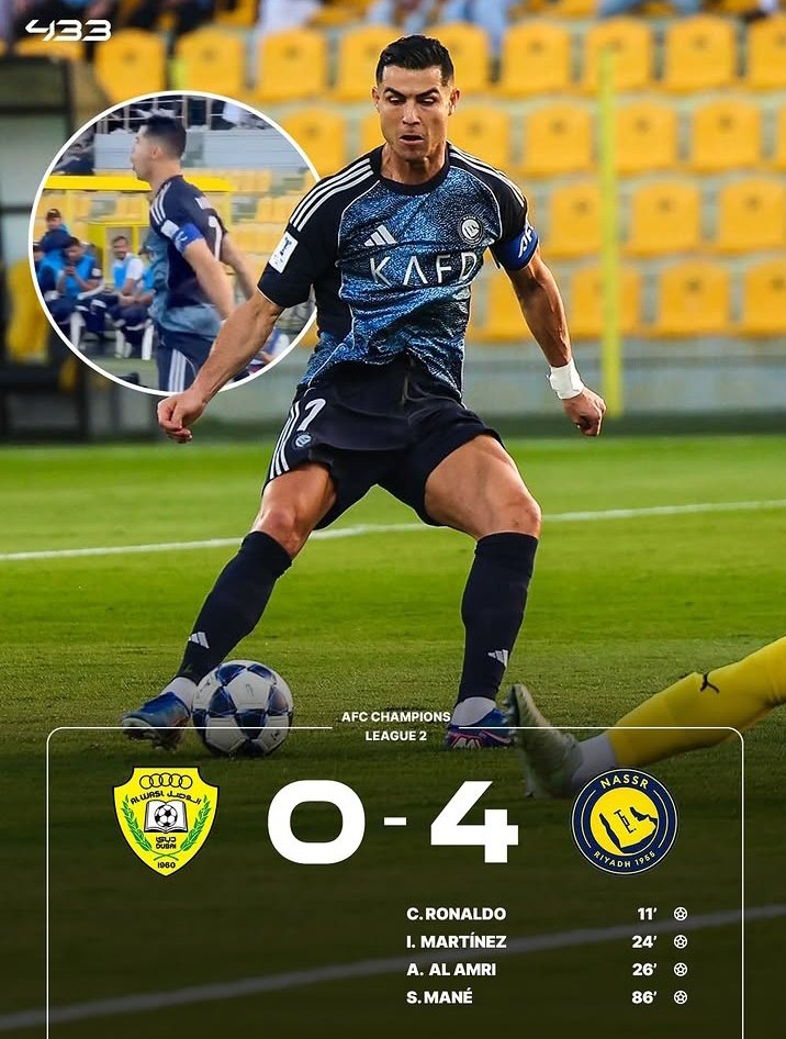 🔥🚨¡ES OFICIAL EL #ALNASSR DE #CRISTIANORONALDO SE CLASIFICA PARA LA SEMIFINAL DE LA AFC CHAMPIONS LEAGUE 2!

#AlWasl #CR7𓃵7 #GOAT𓃵7 #HalaRonaldo #VivaRonaldo #dubaï #Bicho