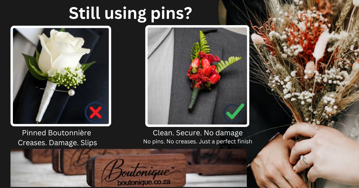 GoodiesHub's tweet photo. The pin had its day. 
This is what comes next.
Boutonique. Effortless. Flawless. Magnetic.

🌐 https://t.co/xdrVl1ribB

#Boutonique #ElegantFloralFastening #NoMorePins #MagneticFastening #WeddingStyle #BoutonniereStyle #WeddingDetails #LuxuryWedding #ThisChangesEverything https://t.co/Qina8GzZws