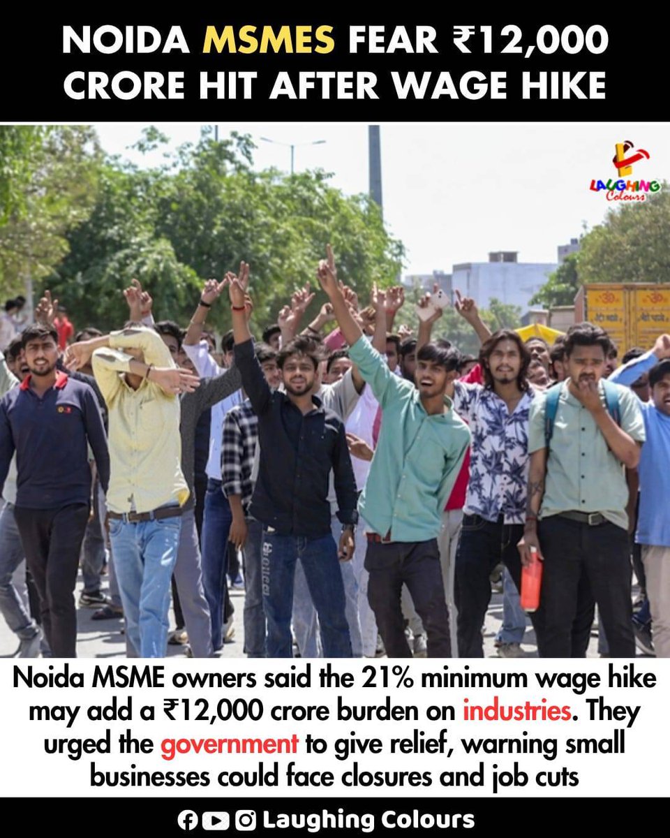 LaughingColours's tweet image. Noida firms fear losses 📉

#Noida #MSME #BusinessNews #Economy