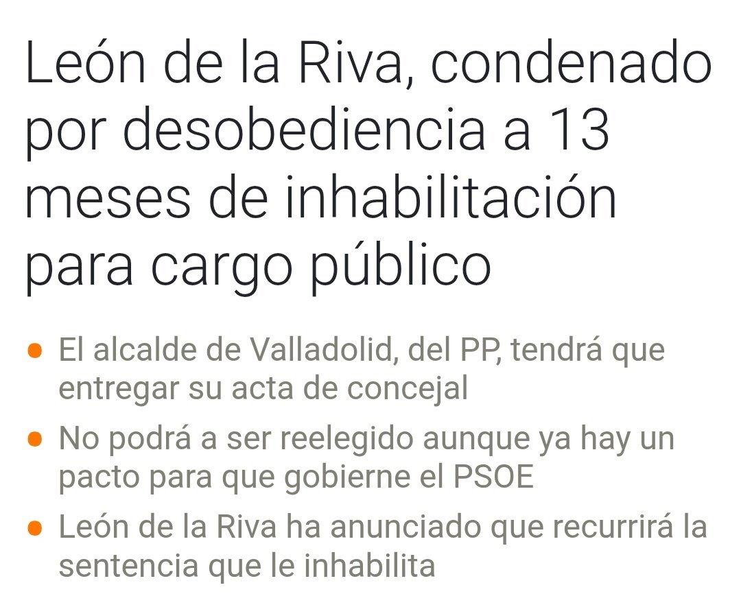 ETGafapasta's tweet image. León de la Riva, condenado por desobediencia a 13 meses de inhabilitación para cargo público
rtve.es/noticias/20150…

y #carnero le pone una plaza de homenaje

#corruptos #corrupción