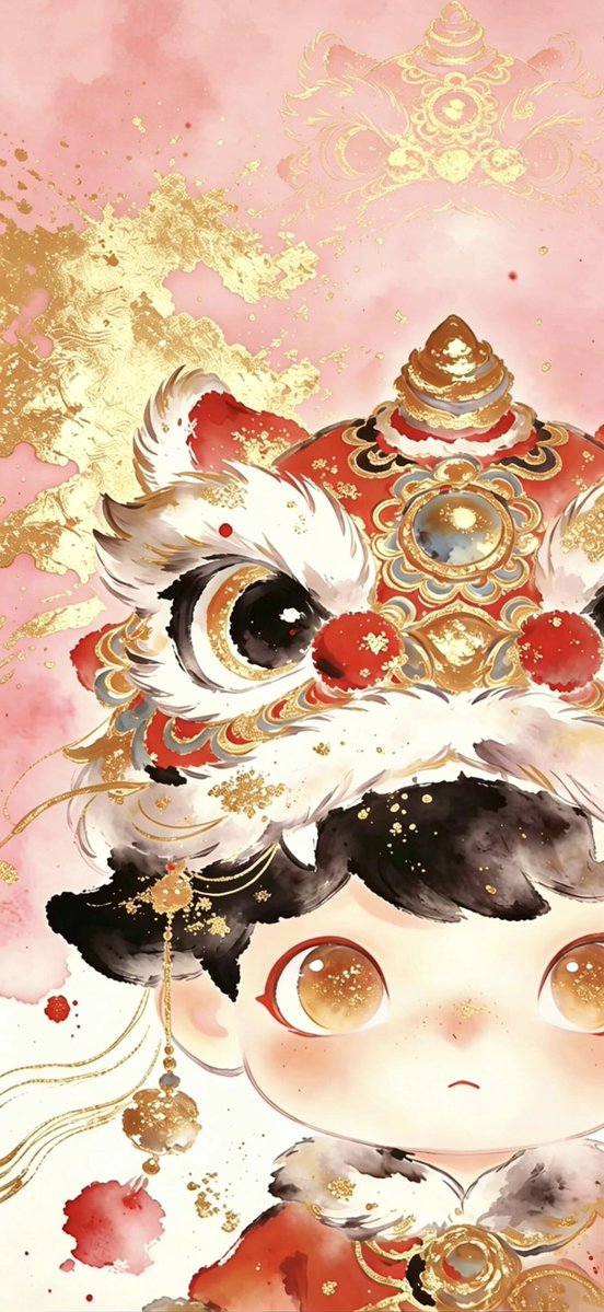 haifengyin73's tweet image. #Traditional Chinese Lion Dance# Little Lion Dance# Good Luck Wallpaper# Chinese Wallpaper