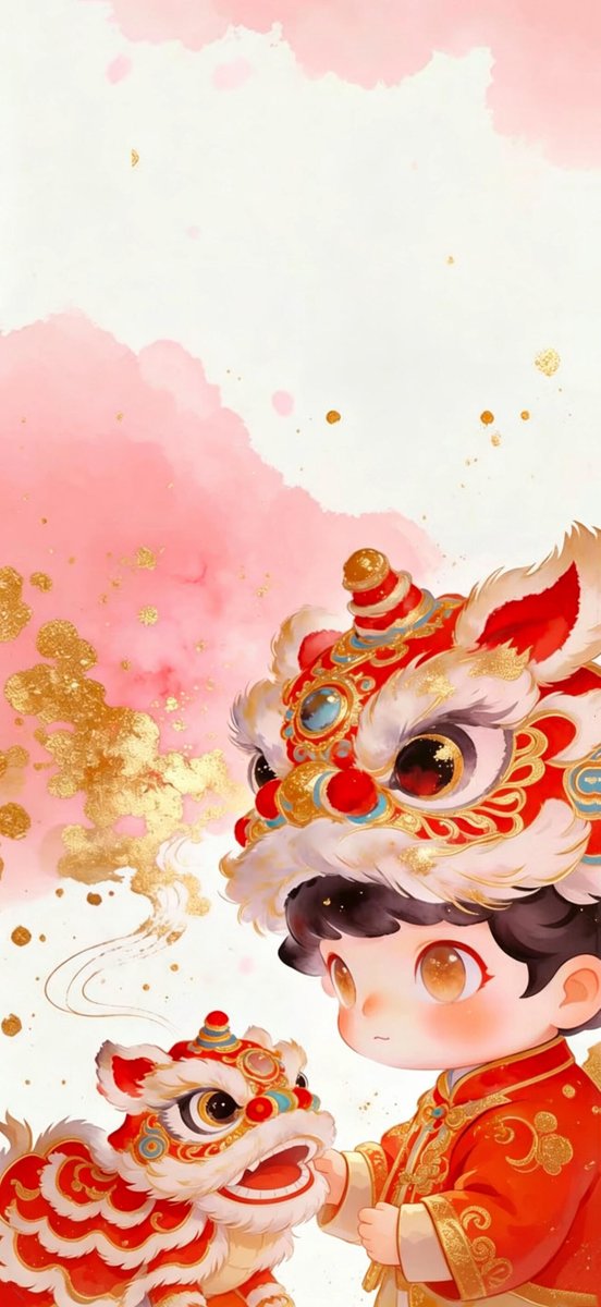 haifengyin73's tweet image. #Traditional Chinese Lion Dance# Little Lion Dance# Good Luck Wallpaper# Chinese Wallpaper