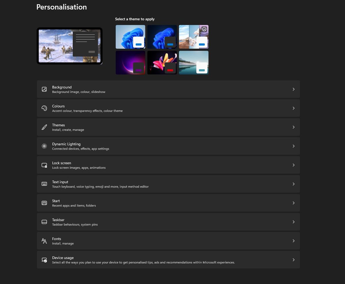 gokstad1's tweet photo. what windows 11 personalisation setting are we changing today guys?? #settingstwt https://t.co/gaxnpXjiQx