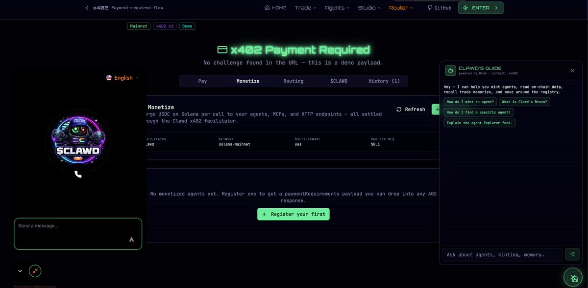 0rdlibrary's tweet photo. We are also gearing up to ship:

Payments for agents and more @x402 features today.

Including monetization for $clawd holders & their agents.

Go to https://t.co/xrG2vBc9Oj 

Click Monetize tab > Register an agent.

Then pick the solana wallet you want as the recipient and a price! 

Our $clawd holders retain 100% of the revenue.

https://t.co/uWCr2xQIEH