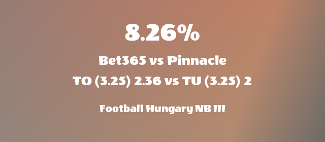 BetBreaking's tweet photo. Betting on Hungarian Football? Here's an interesting find from our partner BreakingBet: An 8.26% profit arbitrage in the Hungary NB III match between Monori SE and Dunaharaszti MTK. Act swiftly! #FootballBet #ArbOpportunity https://t.co/j6UdhIPaSa