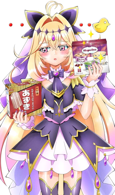 アイス選びで詰んでる ご褒美か、いつものか… #名探偵プリキュア #キュアアルカナ・シャドウ #イラスト #プリキュア #たんプリ