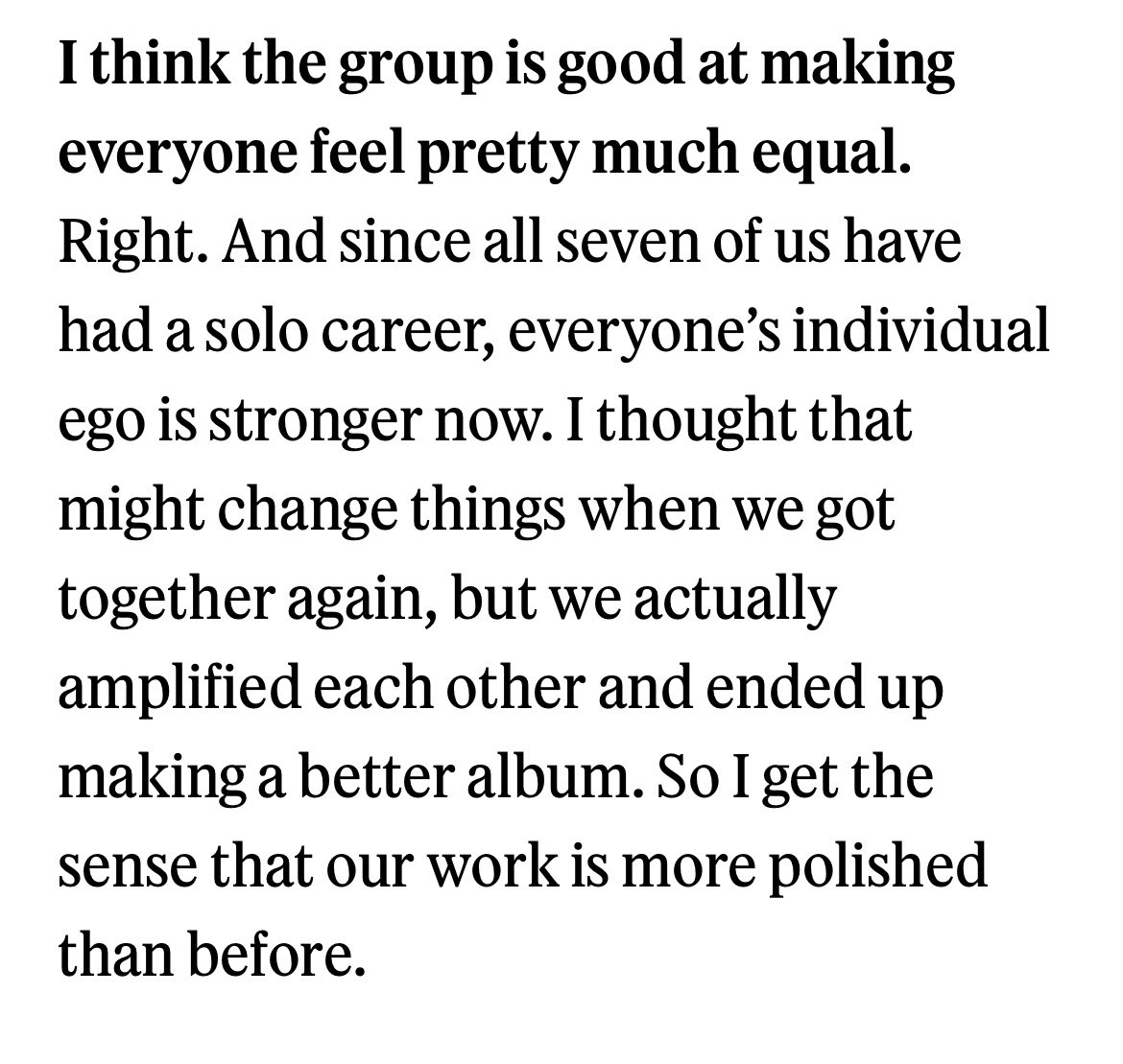 This is the paradox that I think makes BTS so impossible to fathom and imitate: the time they spent in intentional separation and individual growth didn’t lead to a fracture, but a deeper, more grounded WHOLENESS with each other. That is incredibly rare and precious.