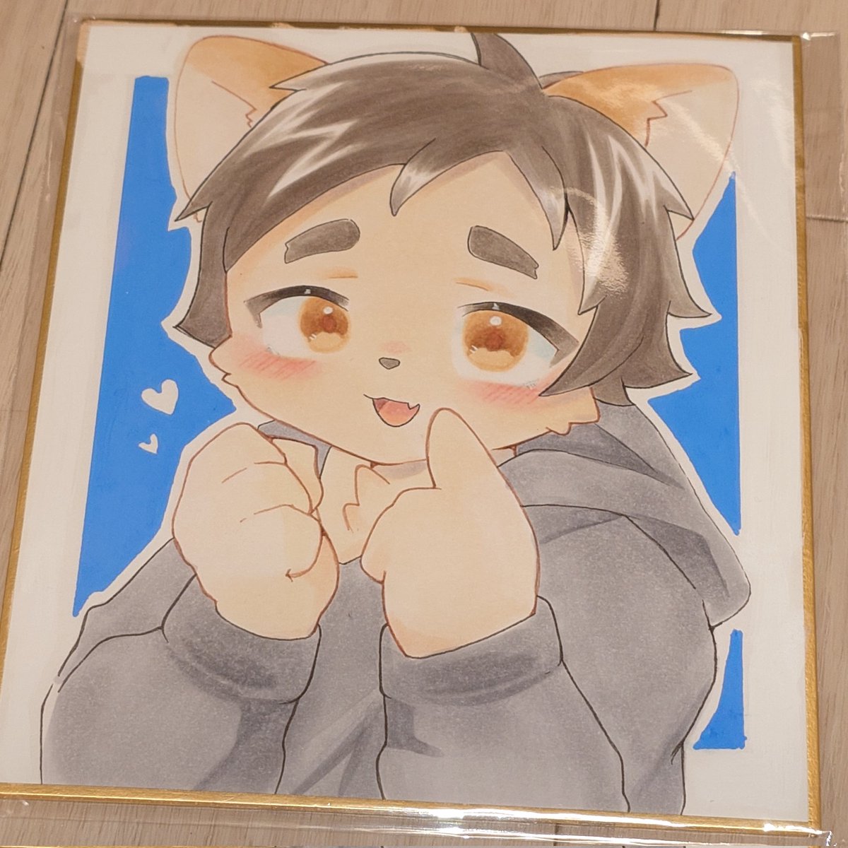 そして、まみしゃちょあさん(<a href="/usausapurinkun/">shachoa関けもE-43</a> )より色紙コミッションで代理くんを描いて頂きました！！
甘えたな表情かわいい！！！！！
なでなでして抱きしめてあげたい！！！！！
本当にありがとうございました😭😭😭