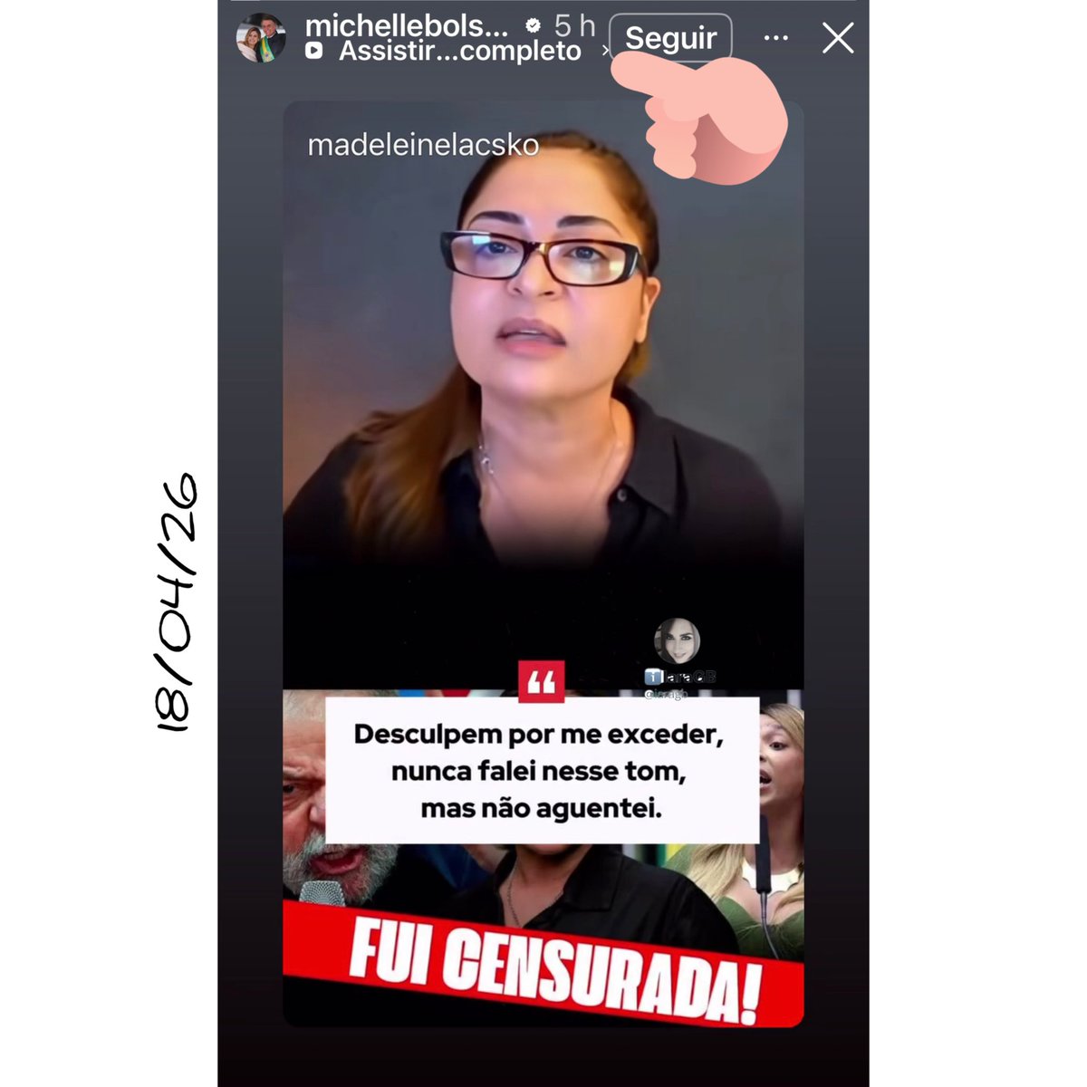 Isso daqui é um absurdo. Cadê a o Consta, a "revista" cruzeiro... Ninguém vai falar nada? Não, né? Porque se entregaram pro sistema.
A Michele Firmo divulgando uma das principais jornalistas que ajudou a iniciar toda a perseguição que culminou na prisão do marido dela.

QUEM NÃO