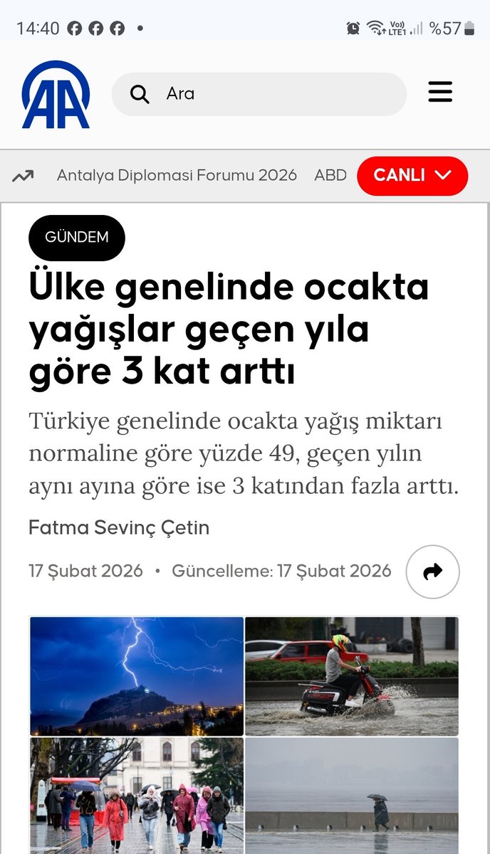 mumunal1's tweet photo. @Maviturkk @YucelereD #Savaş başlamadan önce yağışlar geçen yıla göre zaten 3 kat artmıştı... 
Kaynak 👇
17 Şubat tarihli AA haberi,
Meteoroloji Genel Müdürlüğü https://t.co/L79dFHr1Rr