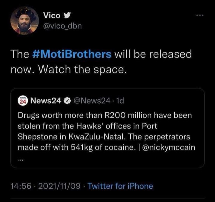 ramalokot's tweet photo. Julius Malema said:

🔹Fighters let's be the first to find kidnapped Moti brothers

🔹They could've tell us if Sefoka owe em instead of killing him

🔹We must be there when SAPS destroy drugs

🔹Nhlanhla Mkhwanazi created a MESS

🔹He went to Msibi's farm to negotiate taxi fare for EFF members

🔹He attended and definitely cry at Msibi funeral