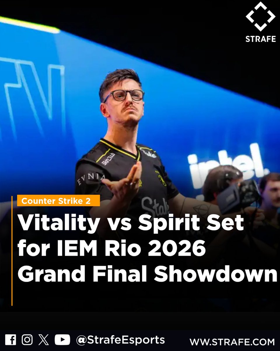 strafeapp's tweet image. Vitality vs Spirit for the IEM Rio title

World number one Vitality face a resurgent Spirit in a best of five, with a $200K bounty added to the stakes.

Dominance or comeback story

#CS2 #IEMRio #Esports