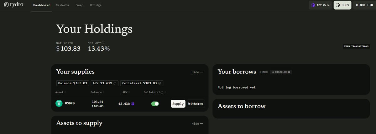 wezzybrezzy93's tweet image. knapp 14 % auf ein Stablecoin. #USDT + Punkte sammeln für einen Airdrop auf der #INK -Blockchain. @tydrohq