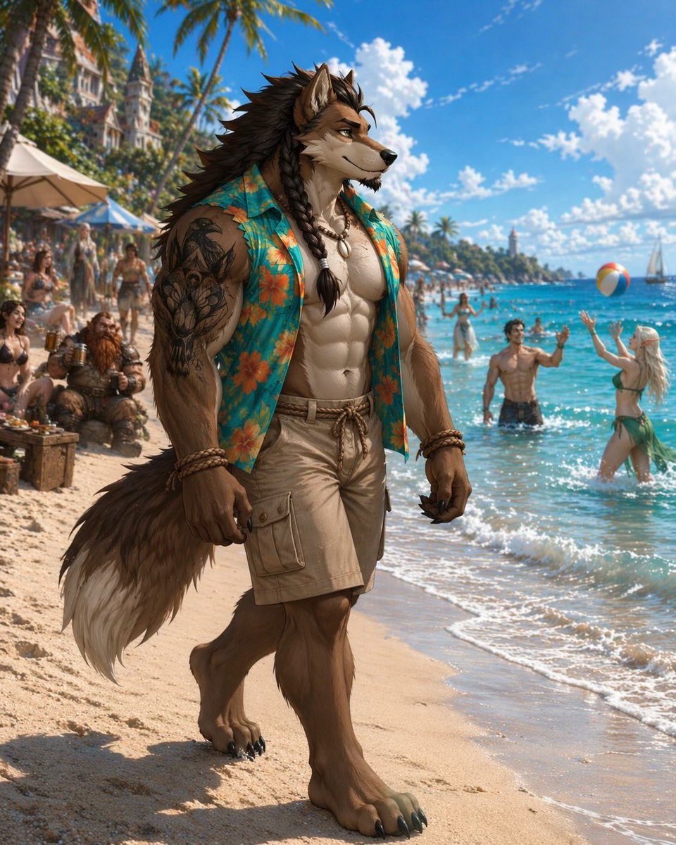 NobleKB123's tweet image. Happy Sunday People, since it’s a nice sunny day here might as well not waste the day 😊☀️☀️☀️
#wolf #isekai #beach #sefiesunday #tattoos