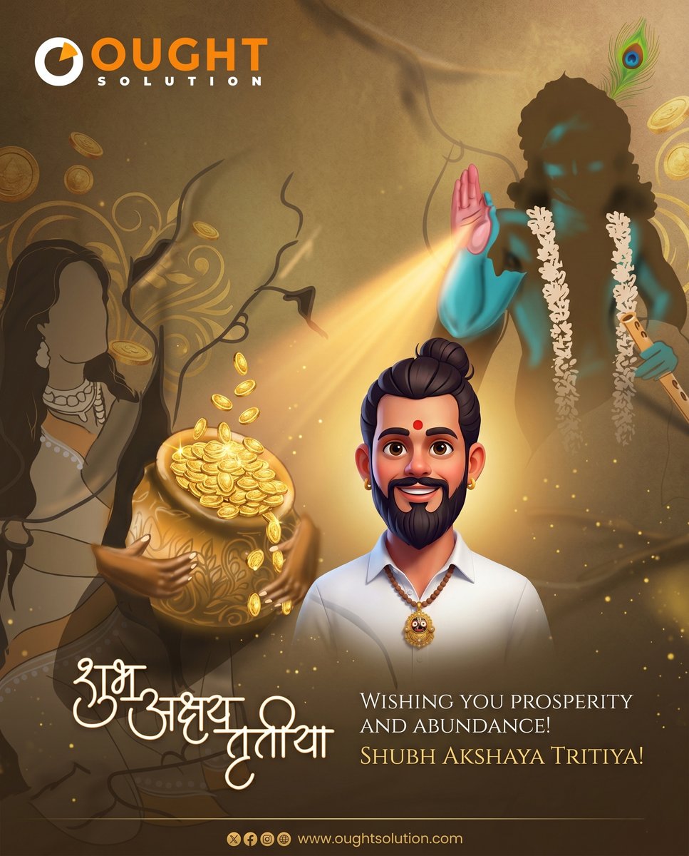 OughtSolution's tweet photo. "Akshaya" means endless. This #AkhyaTrutiya, we wish you endless prosperity, unbreakable #success, and scalable #growth! ✨📈

Just like gold, a strong digital foundation holds its value. Let’s build something lasting together. Warm wishes from Team @OughtSolution ! 🤝🪙 https://t.co/uqFfUJJhgM