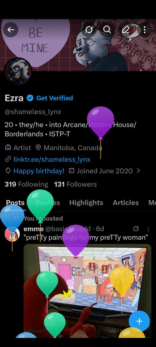 shameless_lynx's tweet photo. Balloon day 👀 https://t.co/VzbPLyEWOp