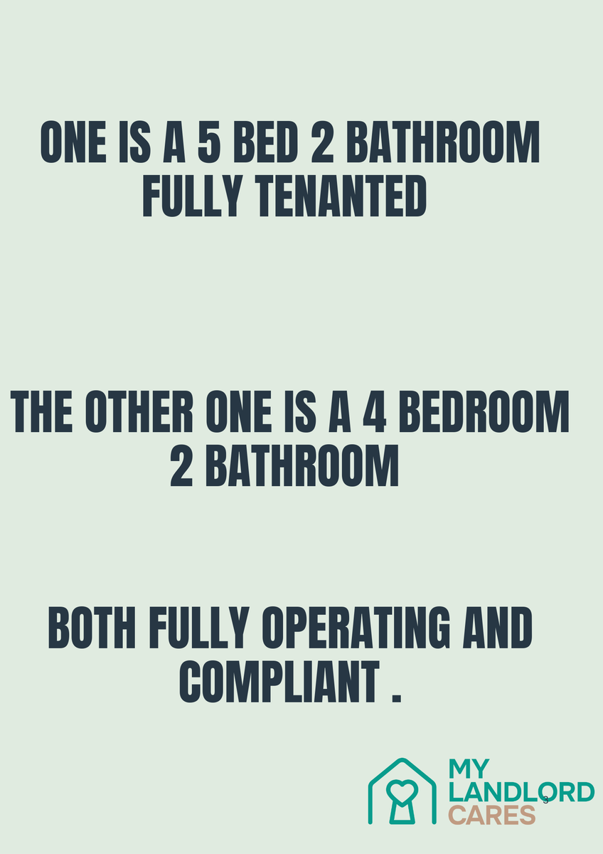 MylandlordC's tweet image. Looking for HMO investments? 🏡📈
 2 off-market, fully operational HMOs available. 
Strong yields, great ROI. ✅ 

Message me for details before they're gone!
 #HMO #InvestmentProperty #UKProperty
