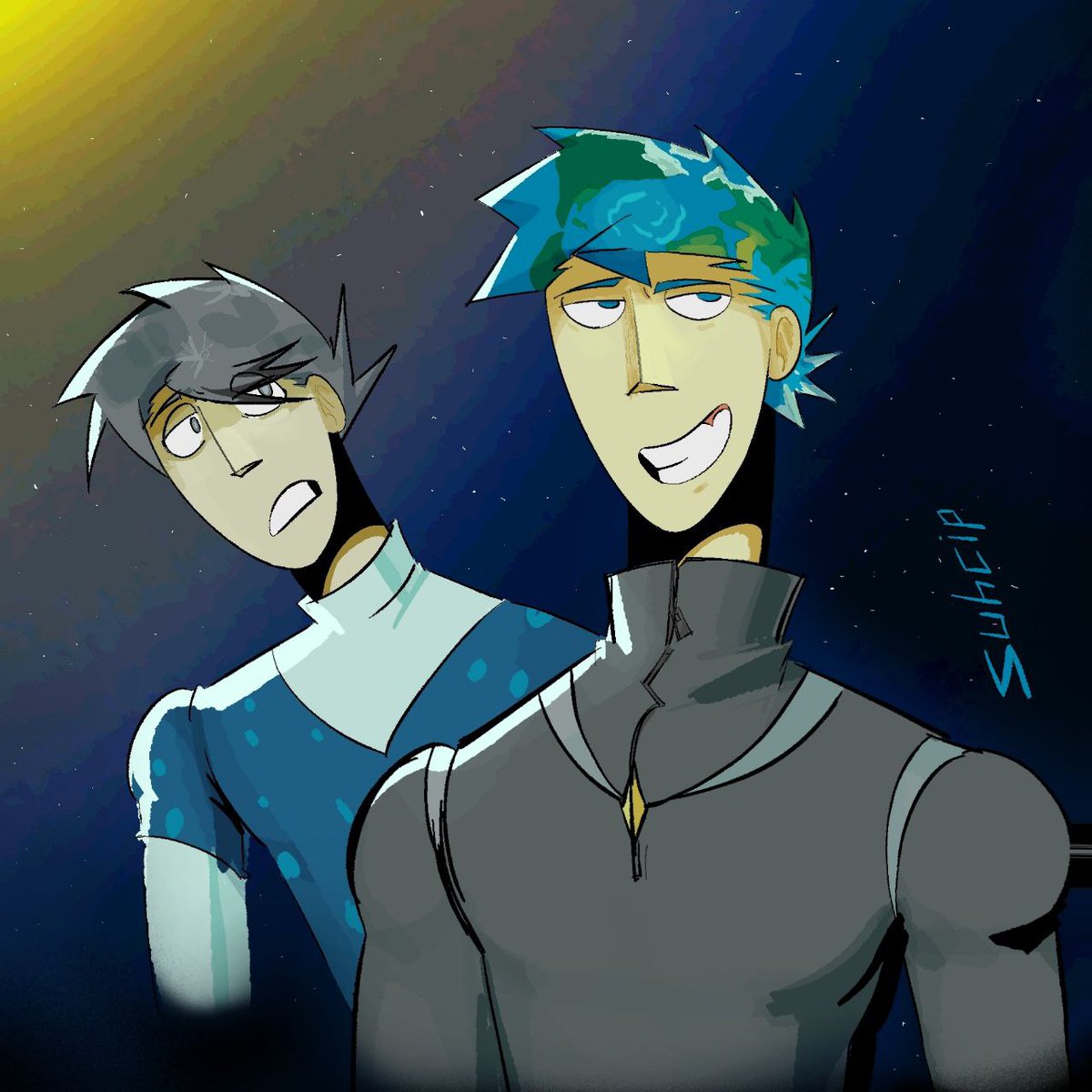 Suhcip's tweet image. Redraw which I don't like anymore
#solarballs #earth #moon #space #art