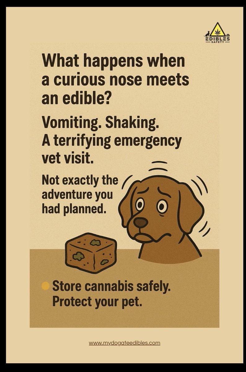 mydogateedibles's tweet image. What happens when a curious nose meets an edible? Vomiting, shaking, and an emergency vet visit—not exactly the adventure you had planned.

#dogs #dogsafety #cannabis #edibles #petcare #THC #CBD
mydogateedibles.com