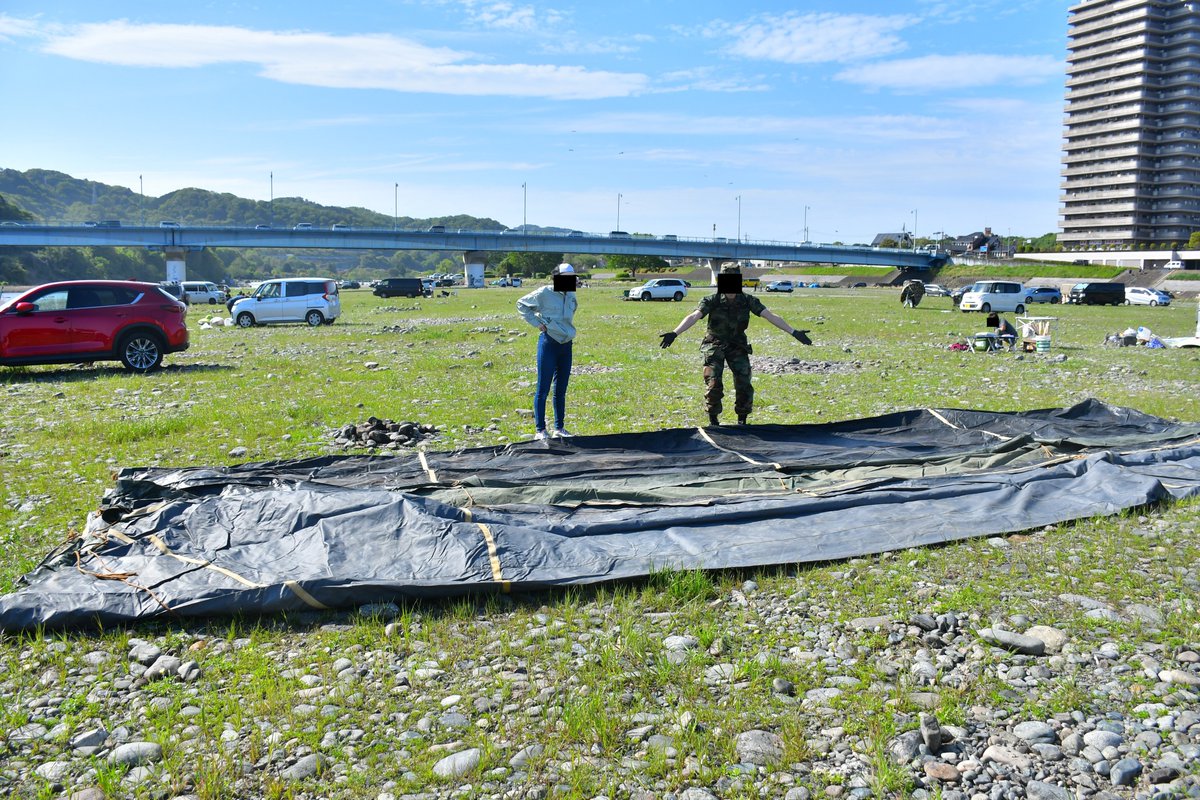 5mX10mのGP-Mテントの展開訓練をしました。