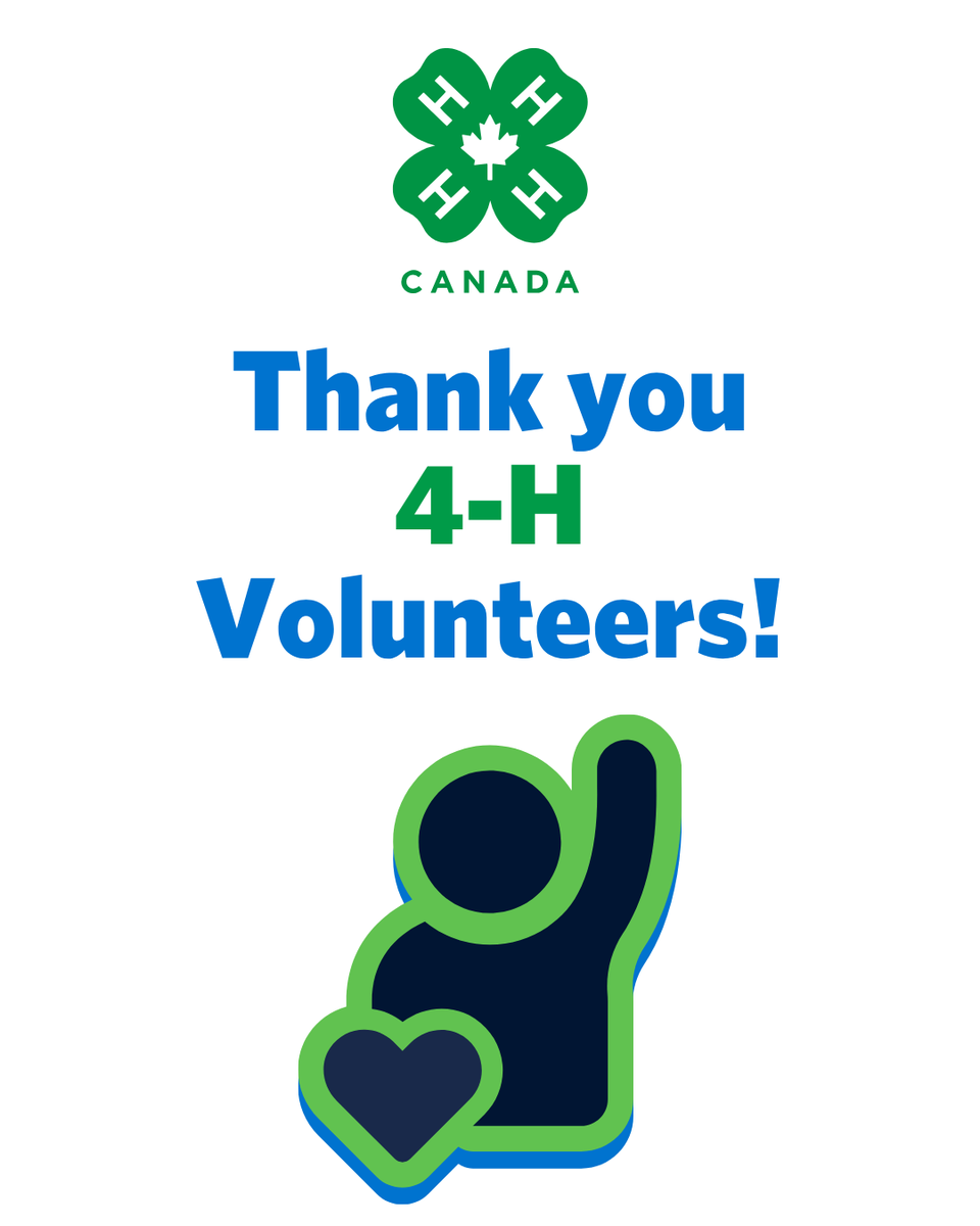 4HCanada's tweet photo. This National Volunteer Week (April 19–25, 2026), we celebrate the incredible volunteers who make 4-H possible across Canada. 💚 

Your time, energy, and dedication help young people learn by doing—building confidence, leadership, and skills that last a lifetime. 

Because of you, 4-H continues to be a place where youth can grow, connect, and thrive. 

Thank you for all that you do. We are so grateful for you.