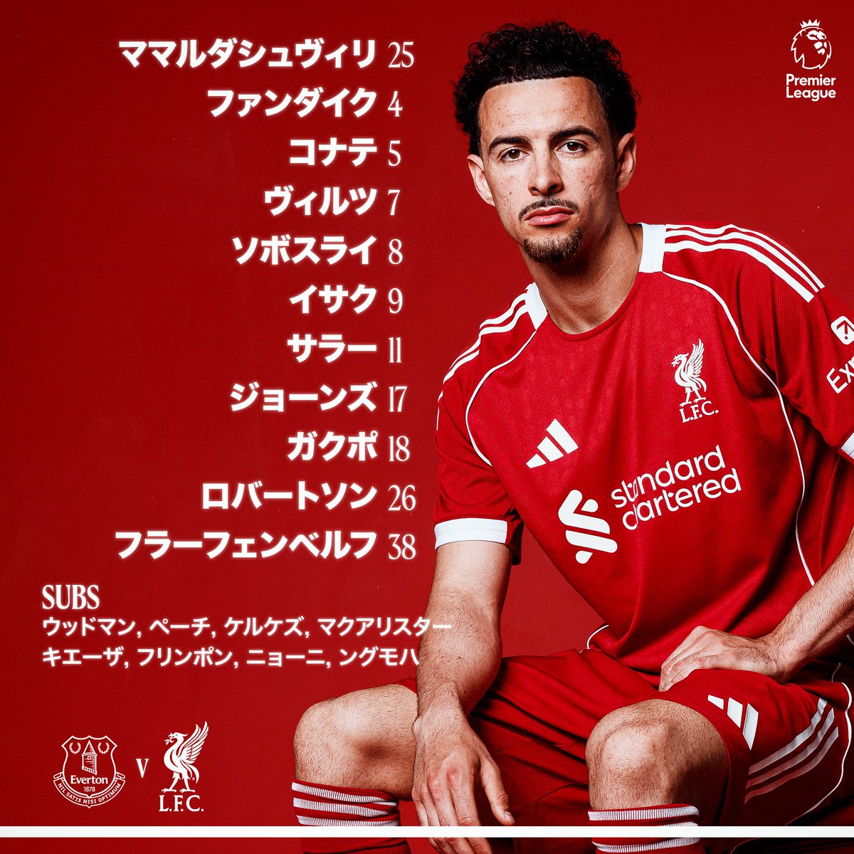 LFCJapan's tweet image. エヴァートン戦に臨むレッズたちがこちら！🟥

#EVELIV