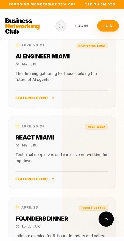 GrowthStackClub's tweet photo. Added 100’s of the best hand curated events to attend online and in person throughout 2026. 

This week @AIEMiami &amp; @ReactMiamiConf 

and -Founders Dinner London-

Any others we should know about? 
What are you looking forward to? https://t.co/9G8KvRjk7T