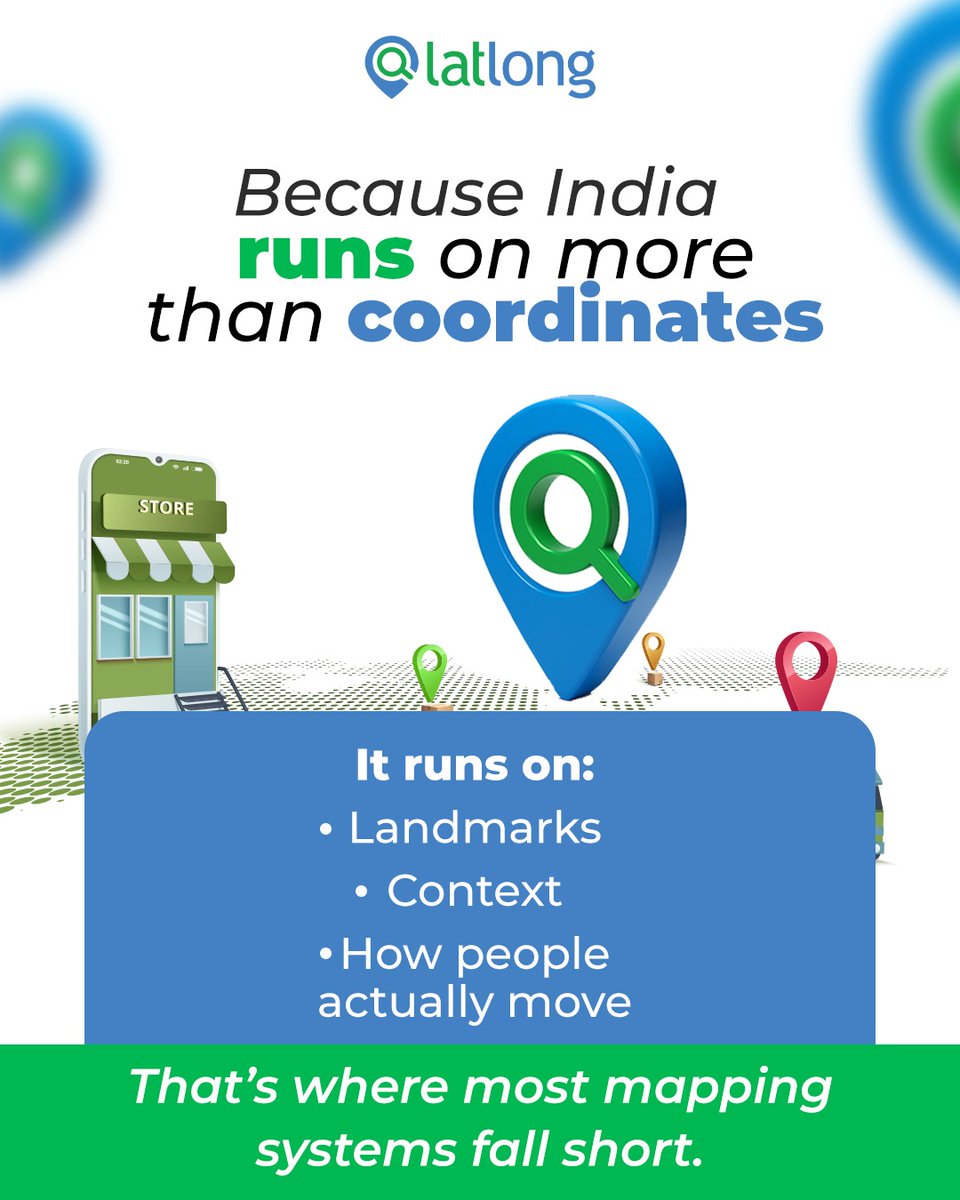 latlong_ai's tweet image. Tired of delivery riders calling twice or drivers missing the pickup? Standard pins are often slightly off. 

Latlong adds real-world context to coordinates so your product works where your users actually are.

#latlong  #maps #logistics #tech #navigation