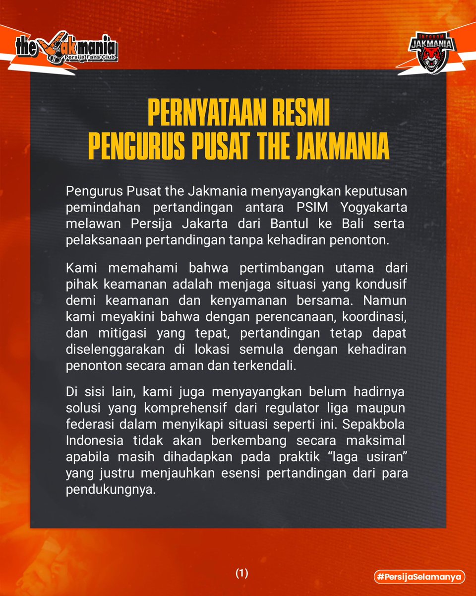 the Jakmania tweet media